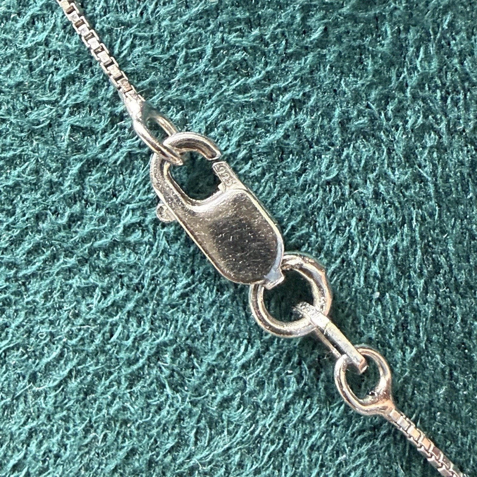 Solid Italy 925 Sterling Silver Box Chain Necklace 18” 0.7mm Lobster Clasp