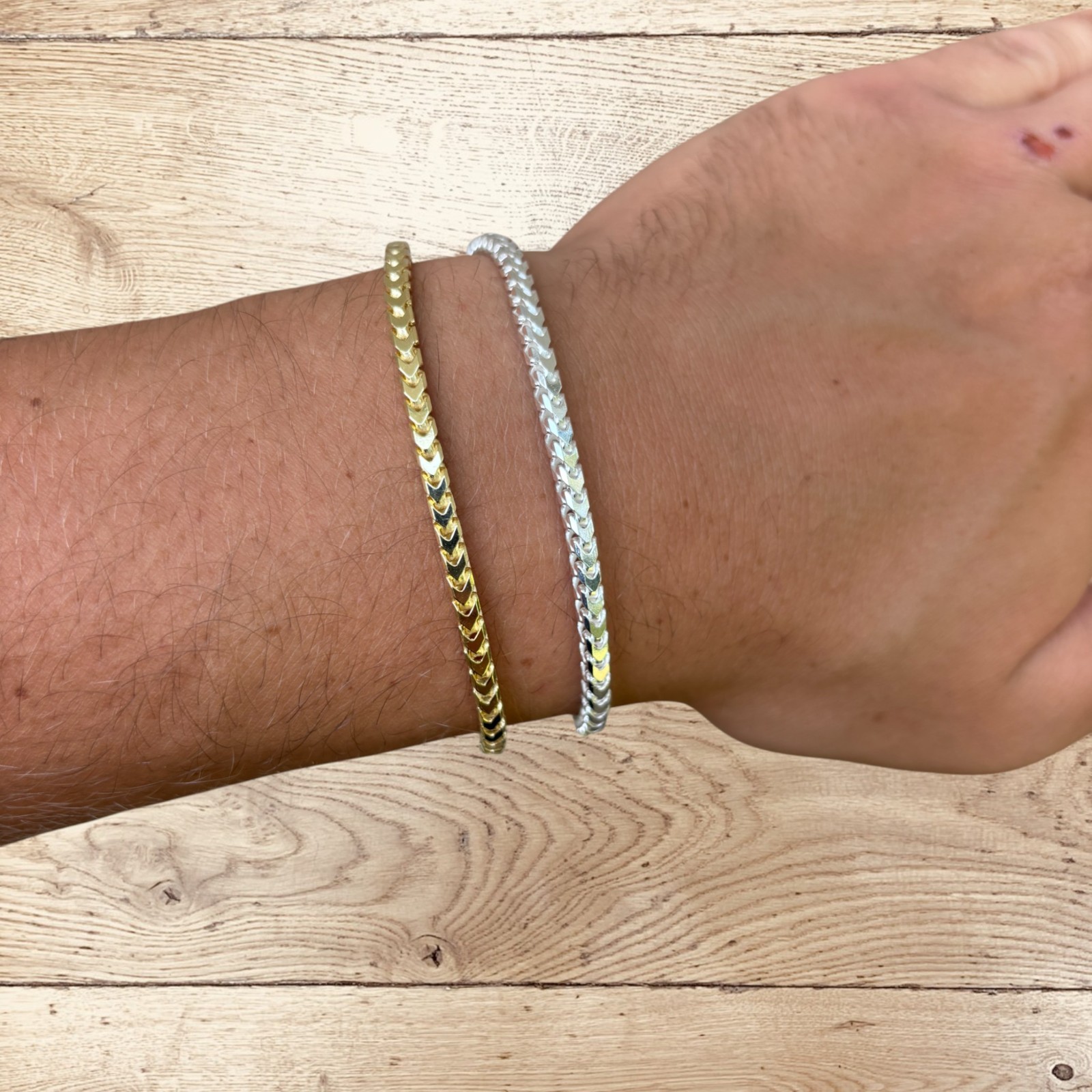 3mm Franco Link Bracelet – Real Solid 925 Sterling Silver Or 14k Gold Vermeil