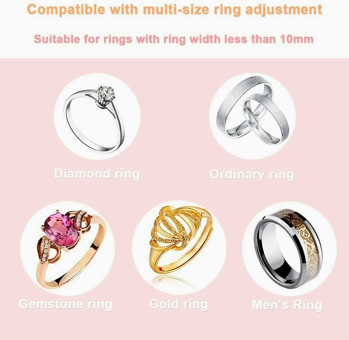 16Pcs Clear Ring Sizer Jewelry Ring Size Adjuster Invisible Fit Reducer Guard US