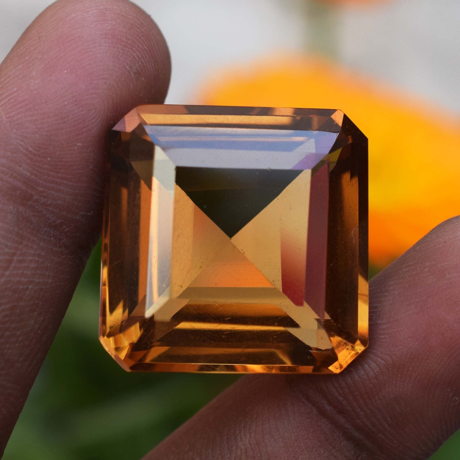66.55 CT Flawless Imperial Topaz Octagon Cut Certified Loose Gemstone