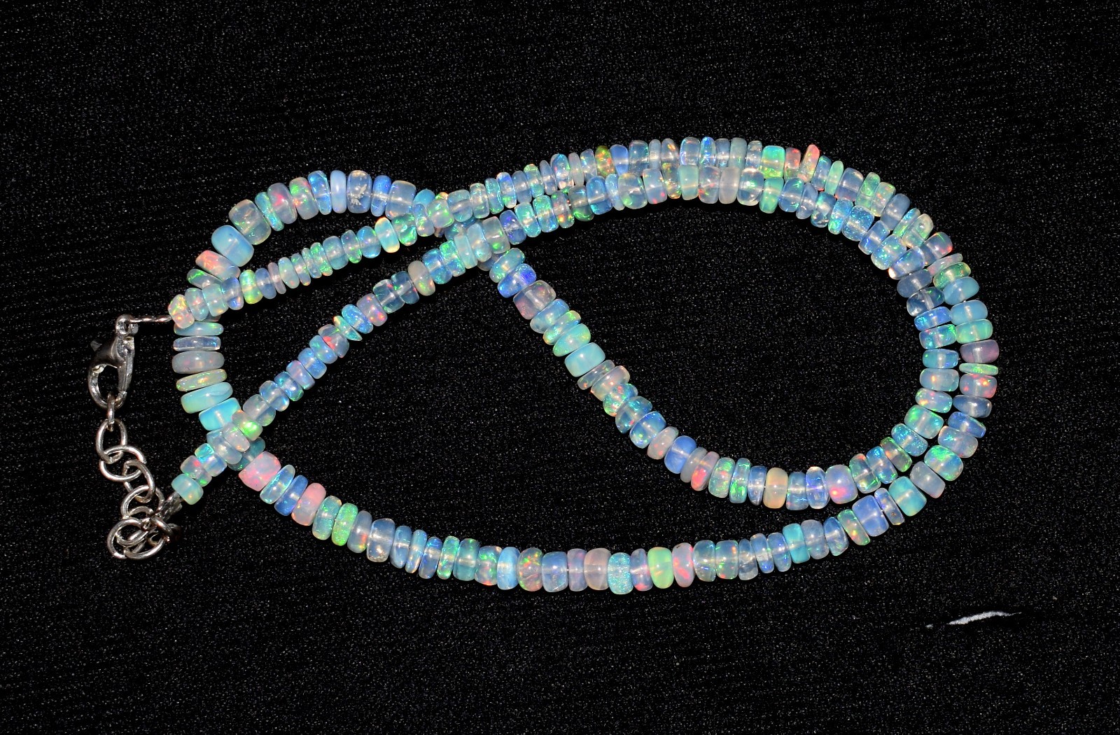 16″ Natural Ethiopian Welo Fire Opal Beads Necklace Genuine Opal Gemstone AF0296