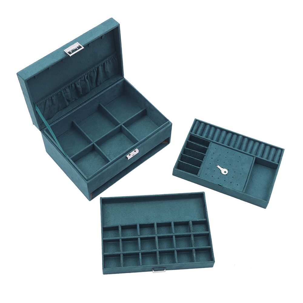 3 Layers Jewelry Box Organizer Large Capacity Ring Earring Necklace Storage New