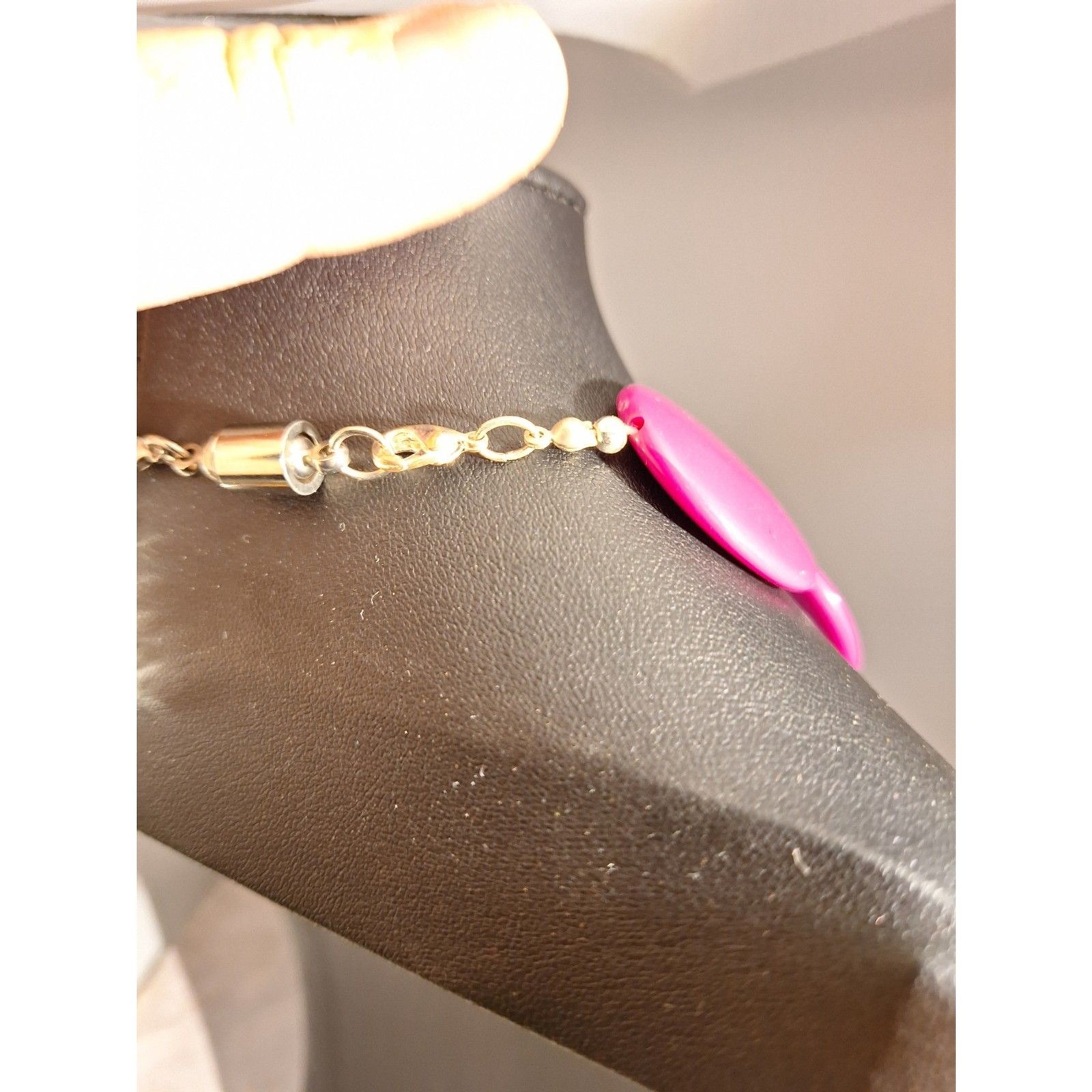 Acrylic Beaded Mid-Century Modern Style Necklace Purple Elegant Office Siren