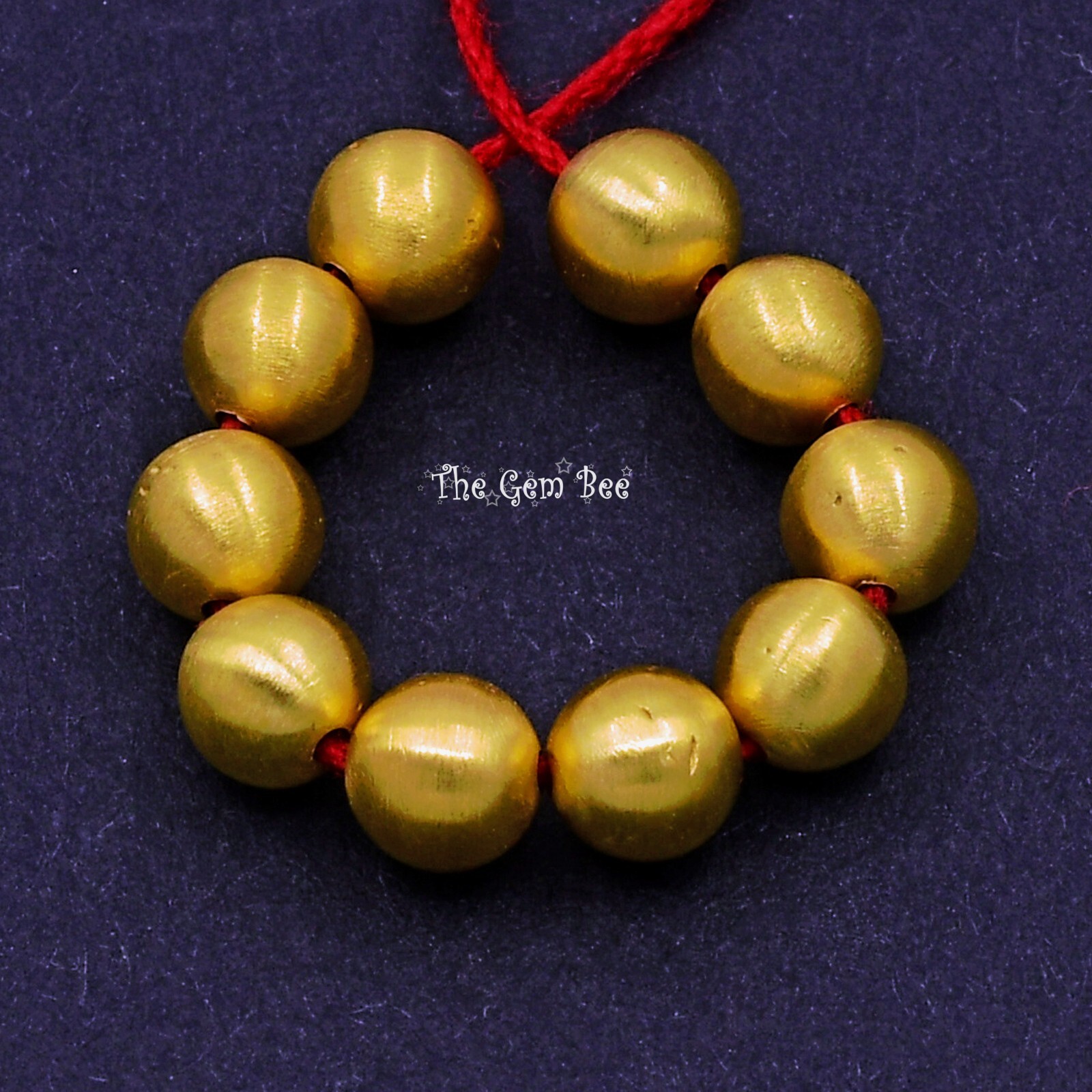 18k Yellow Gold 2/2.5/3/4/5mm Matte Finish Handmade Thick Round Spacer Bead (10)