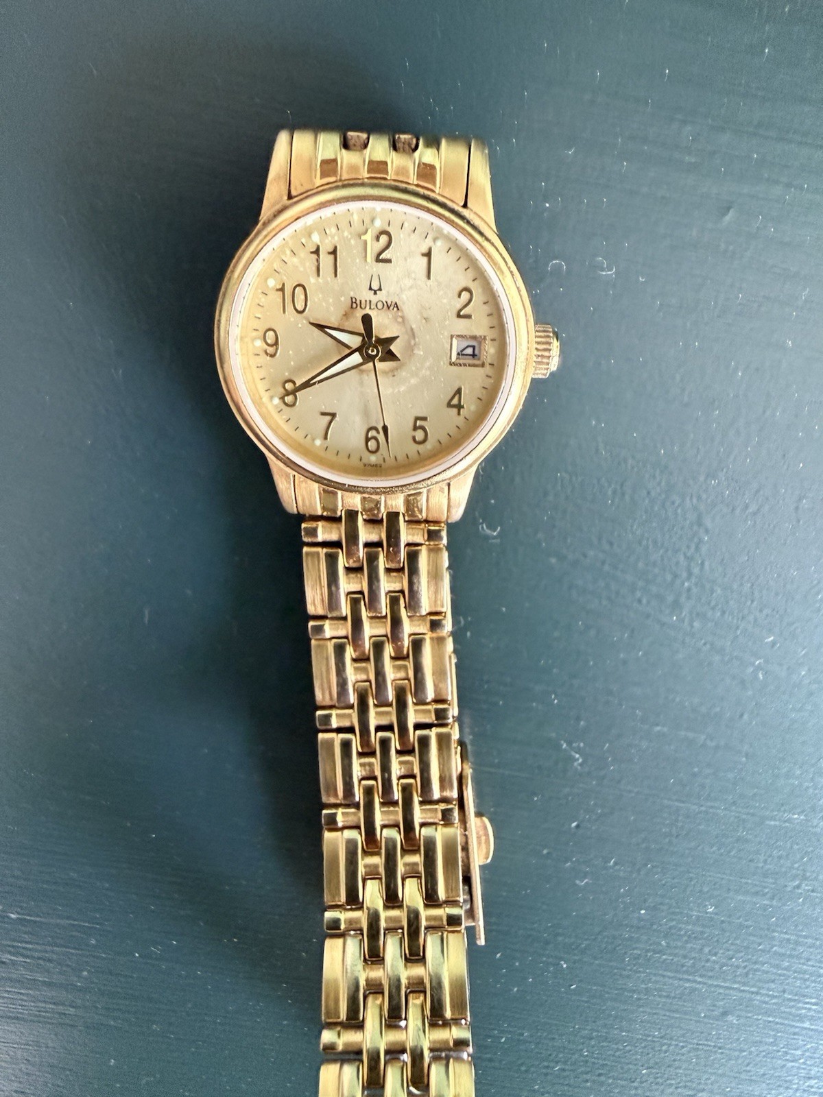 Bulova Ladies Gold Tone Water Resistant Watch Not Working For Parts