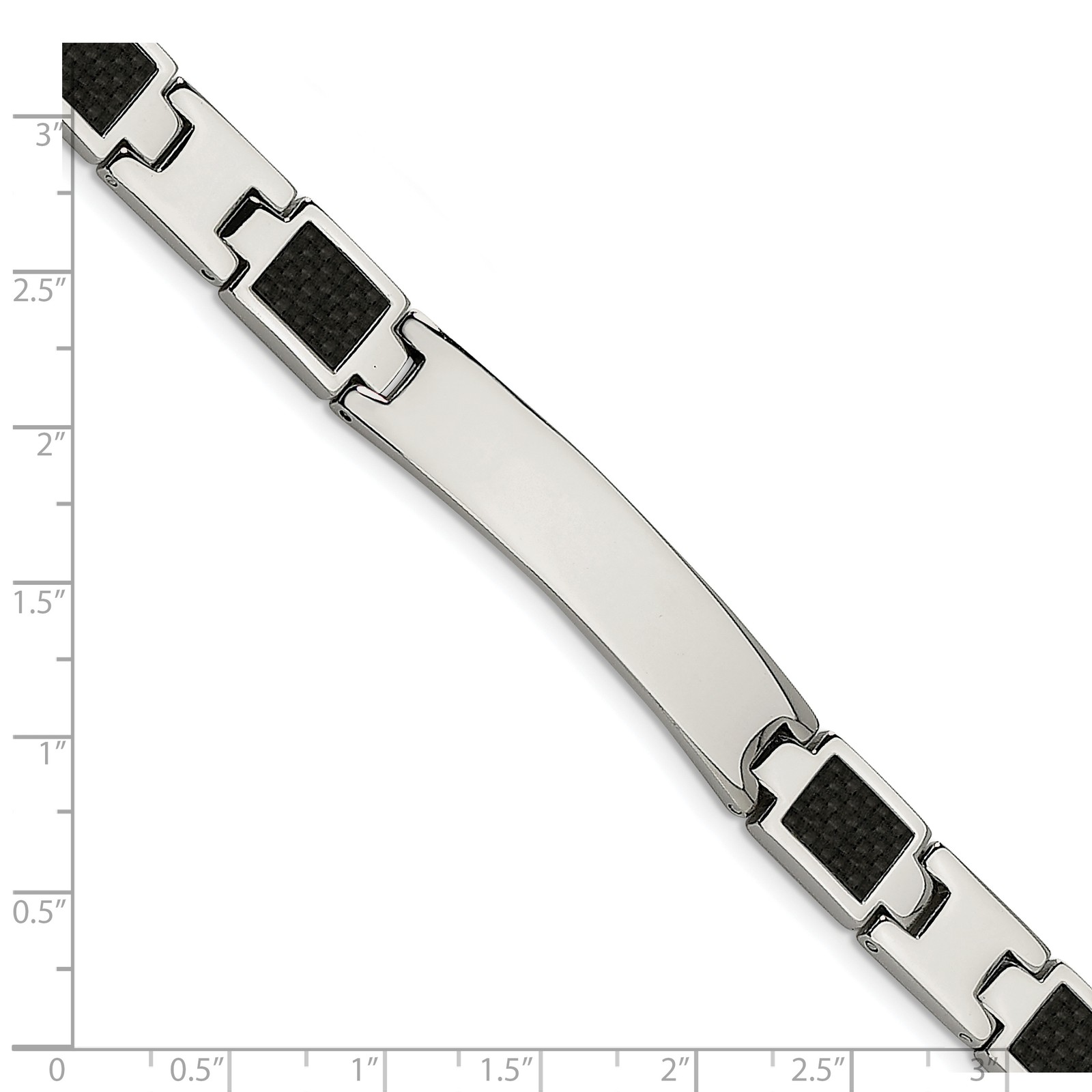 Chisel Stainless Steel Brushed and Polished Black Carbon Fiber Inlay 8.5 inch ID