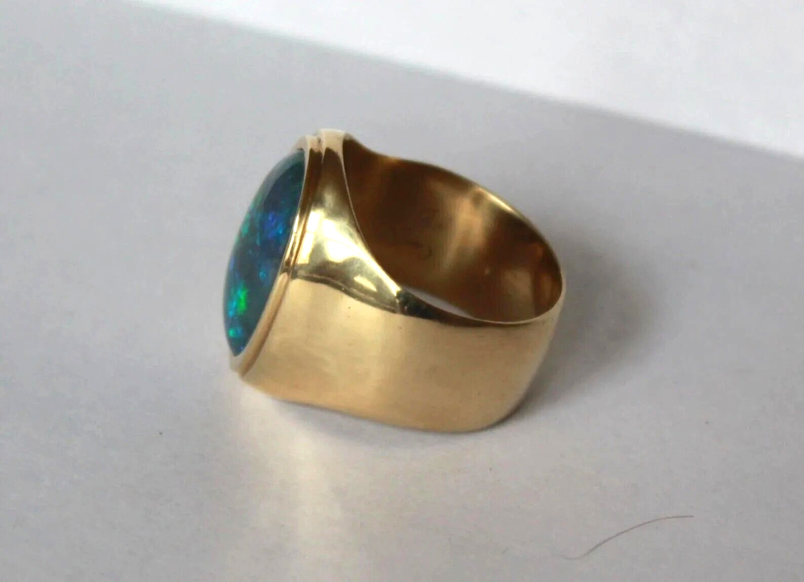 8.24 Carat Black Opal Gemstone October Birthstone Men’s Ring