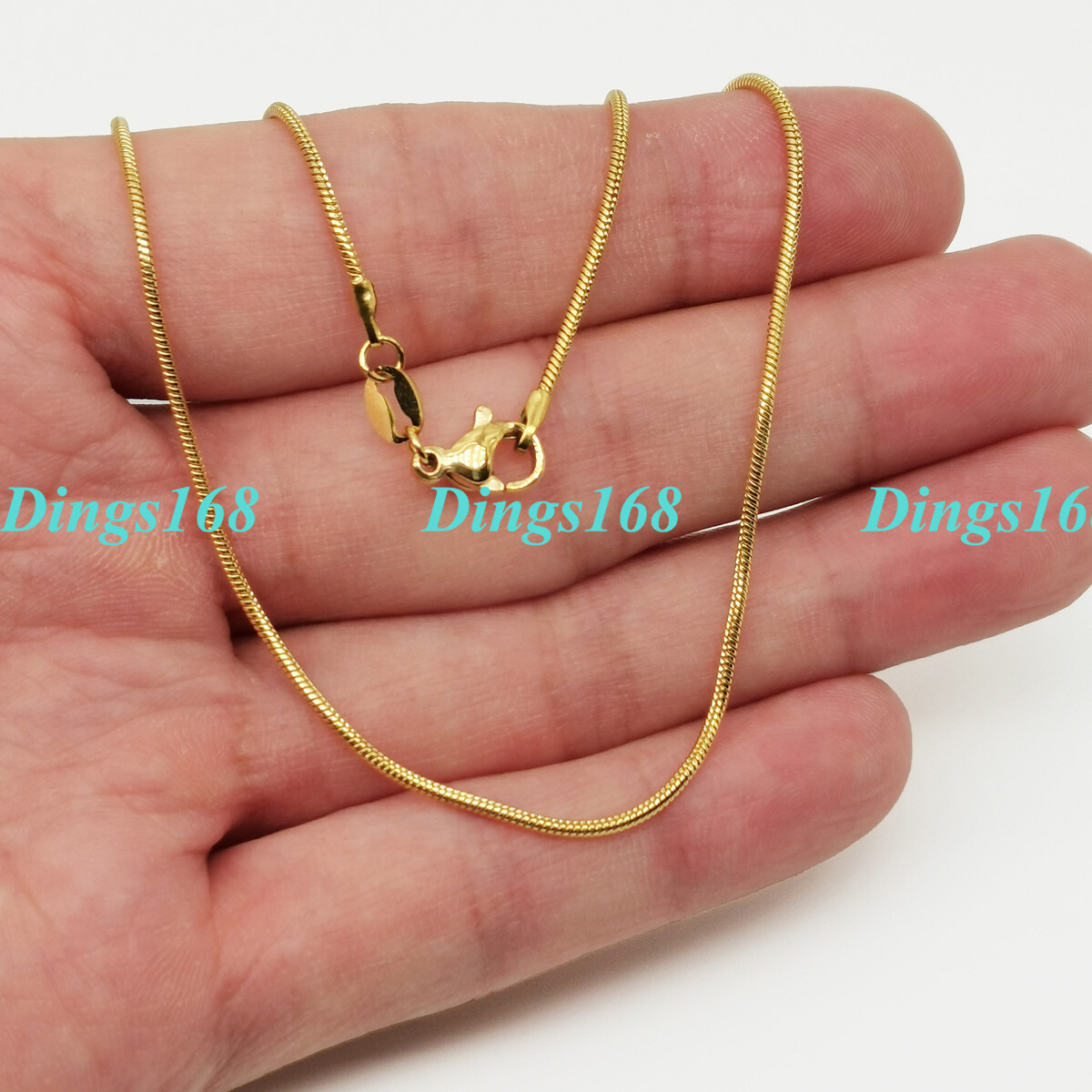 18K Gold Filled Tarnish-Free Classic 1.6mm Wide Snake Chain Necklace 16″~38 inch
