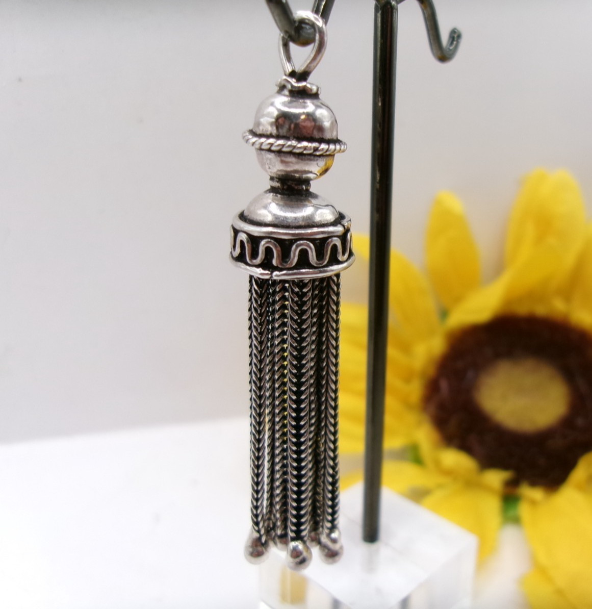 Vintage Designer Style Sterling Silver Tassel Pendant Unknown Maker