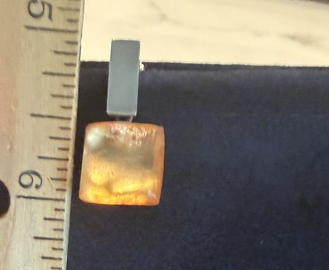 alexis bittar lucite drop earrings Post Bar Golden Peach Sterling 1” Overall