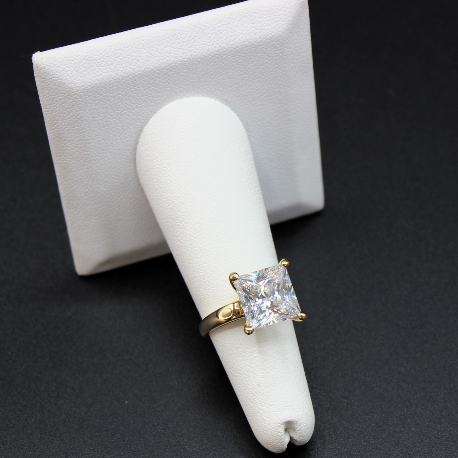 4 Carat Diamond Ring Engagement REAL 14k 6.80gm Man Made Wedding Vacation Size 5