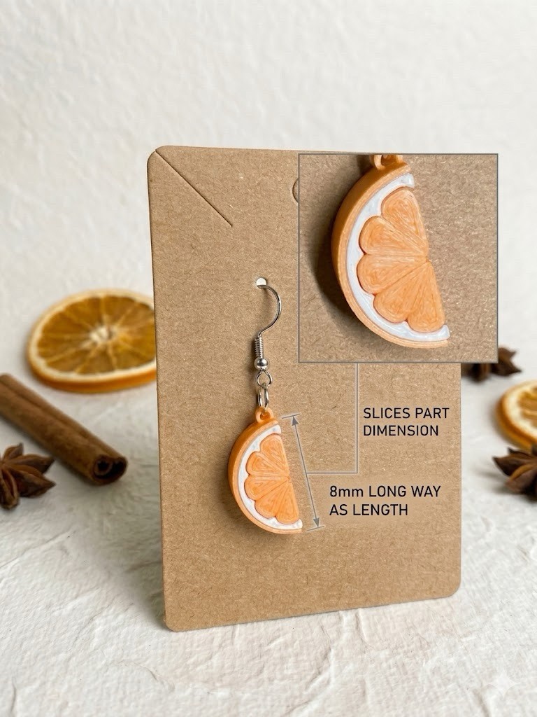 🍊Orange Slice Dangle Earrings Small Fruit Jewelry Cute & Unique Fresh Sqeeze🍊