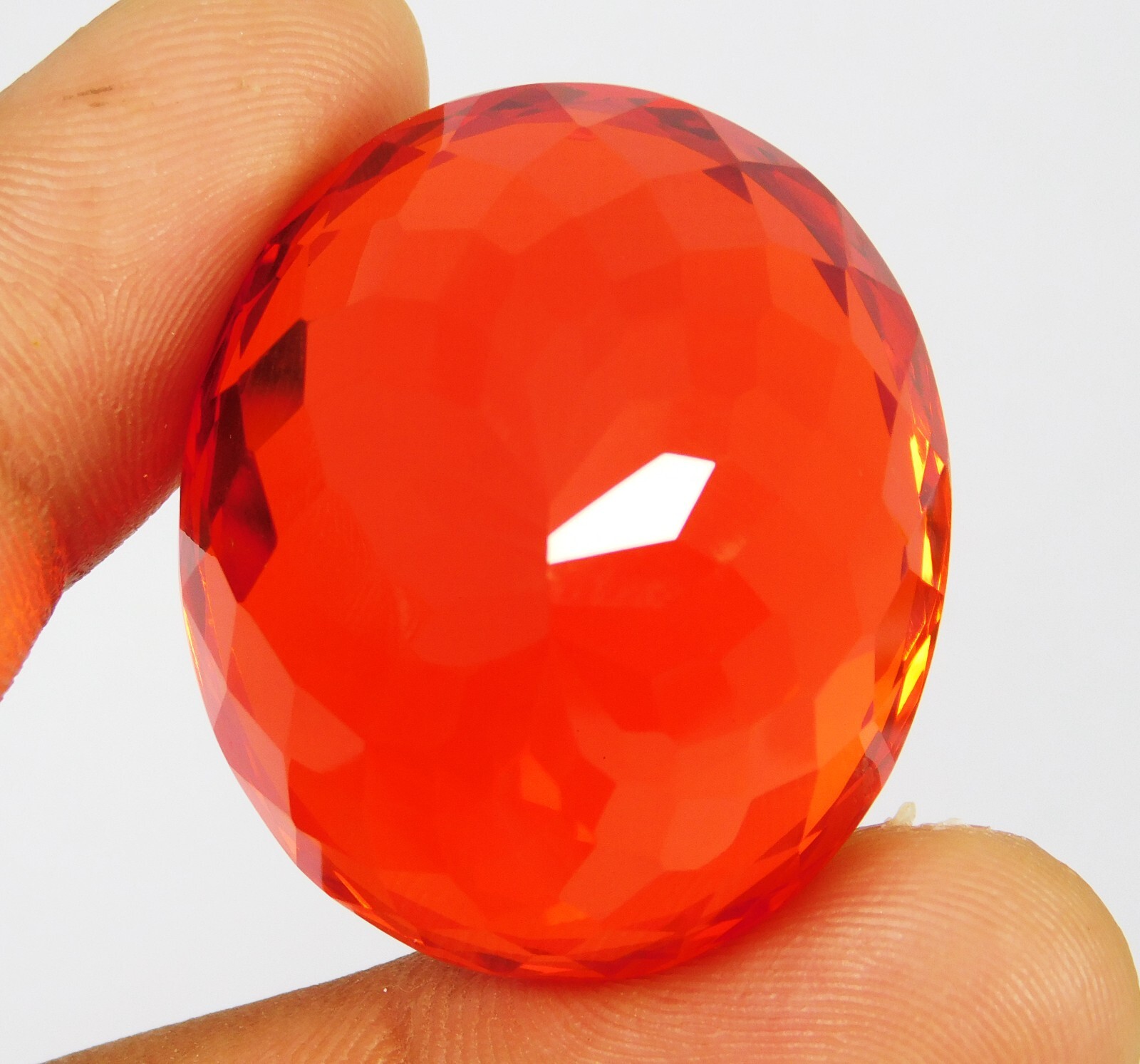 Certified 140.05 Ct Mexican Fire Opal Red Orange Oval Cut Natural Gemstone Huge