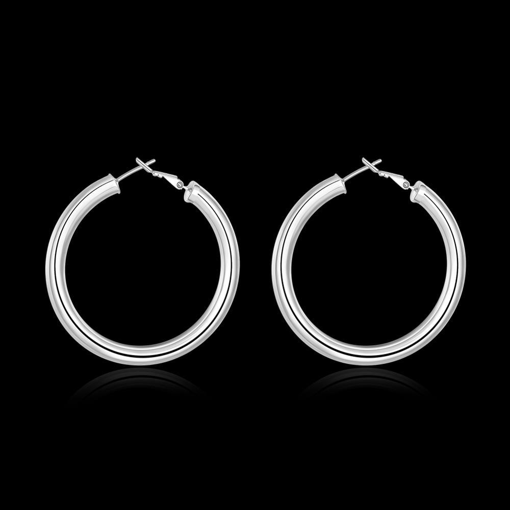 925 Sterling Silver Hoop Pierced Earrings 1.8″ Inches L100