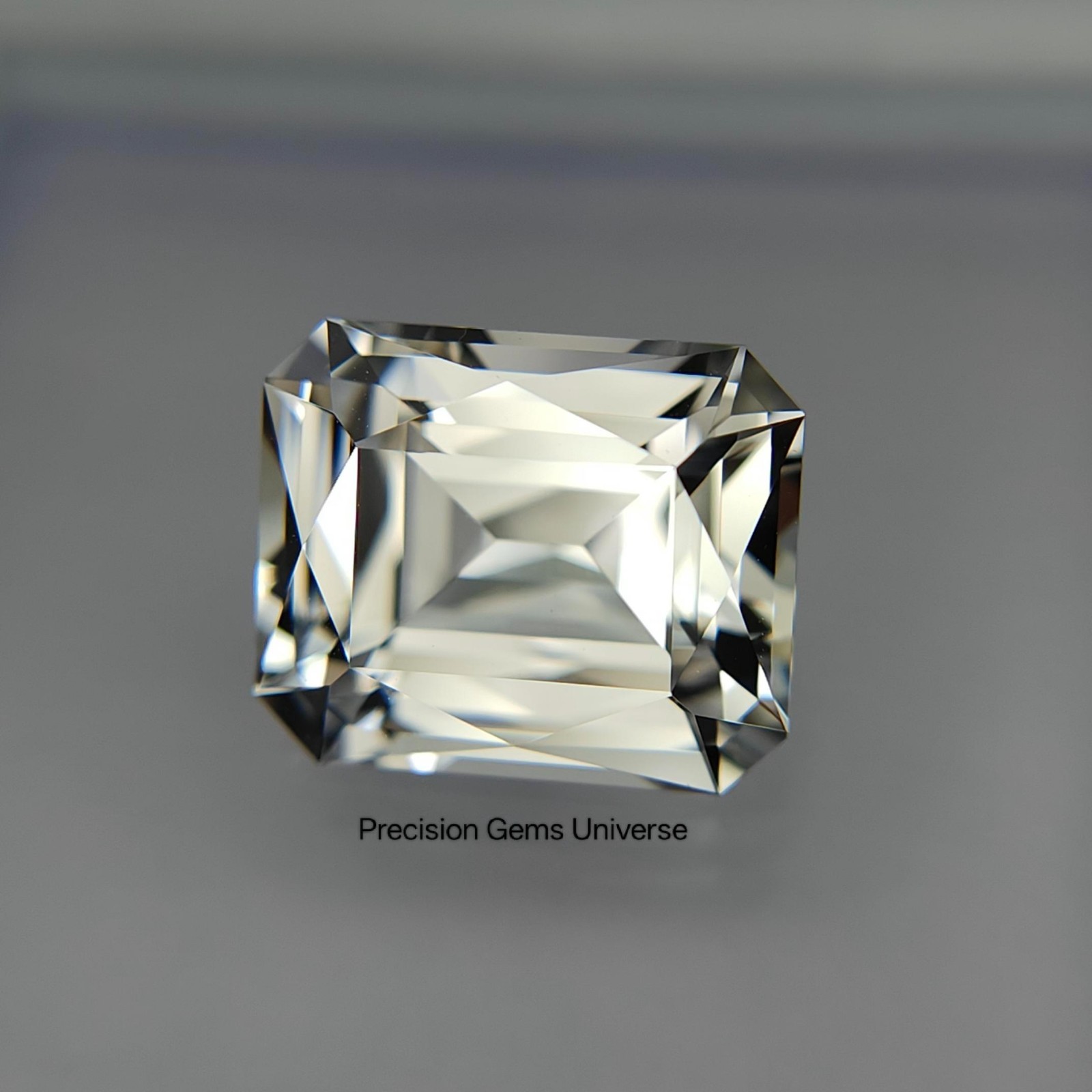 7.80 Ct Lab White Sapphire, Precision Cut Radiant Sapphire, Colorless Sapphire