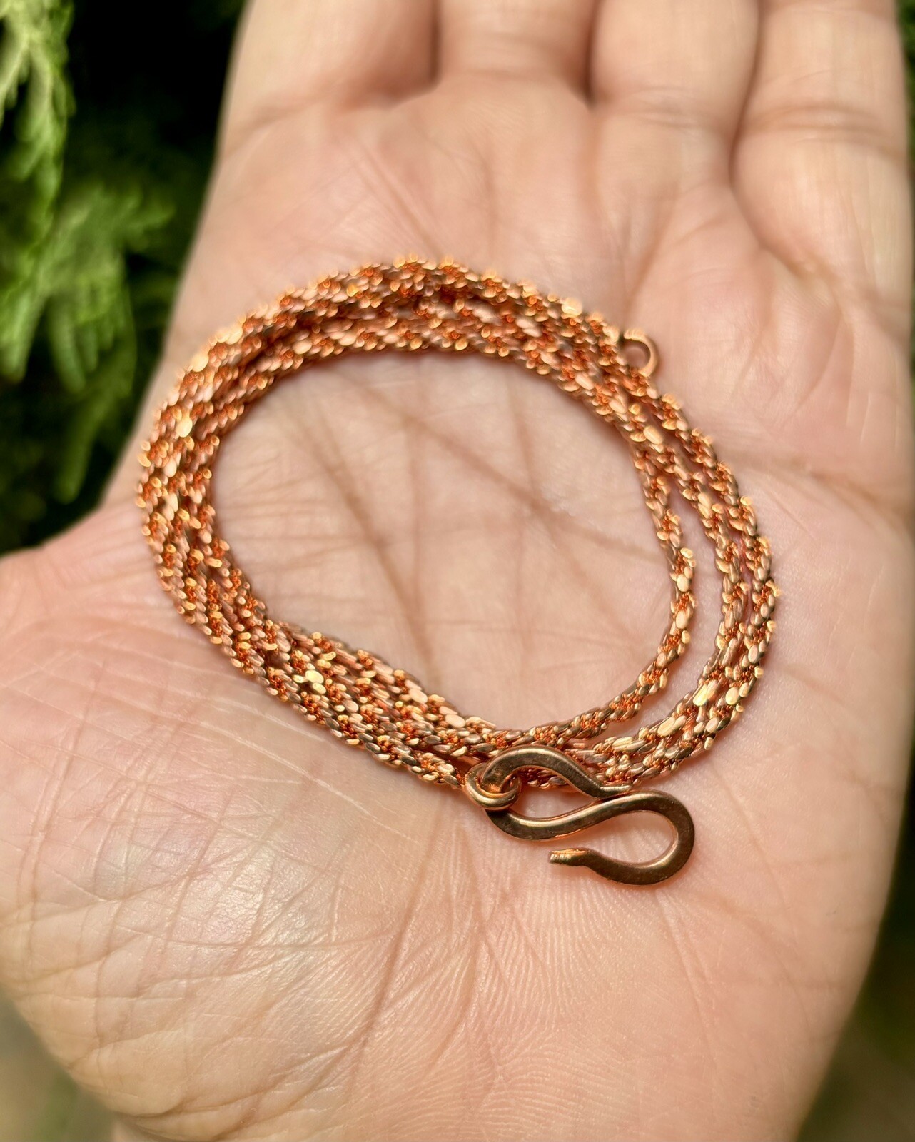 7 inch Pure Copper Rope Chain Barcelet, Healing Copper Jewelry, Spiritual