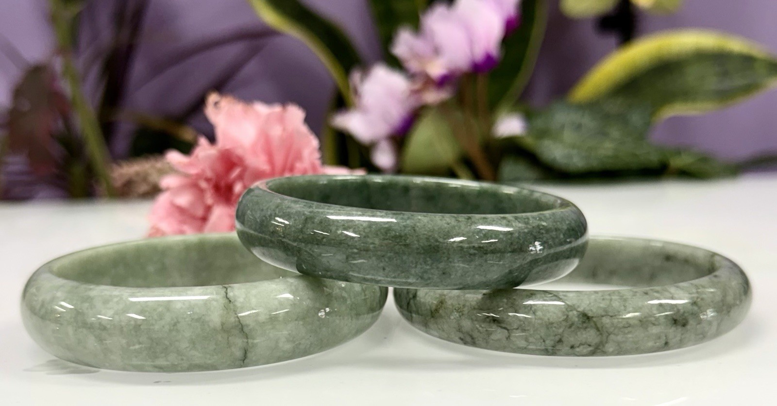 Wholesale Lot 3 Pcs Natural Burma Jade Bangle Crystal healing energy