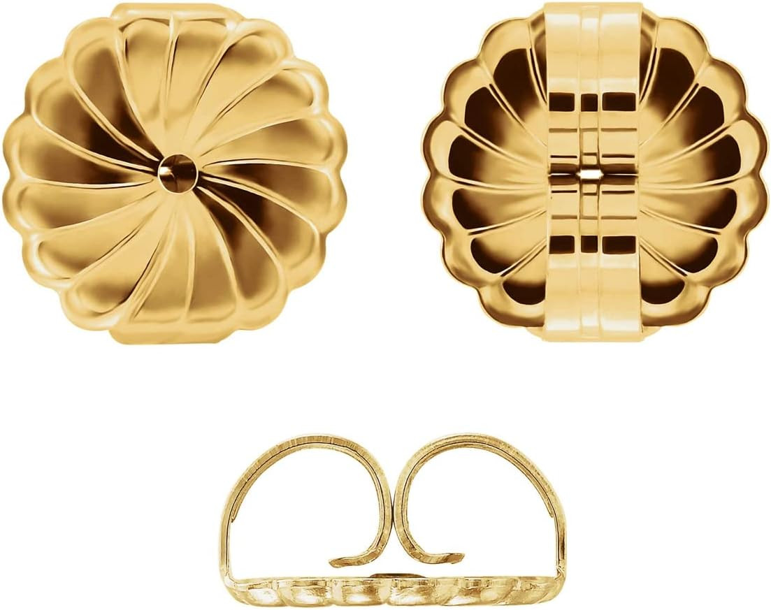 14K Yellow Gold Filled Jumbo Extra Large 9.4Mm Friction Butterfly Push Back For