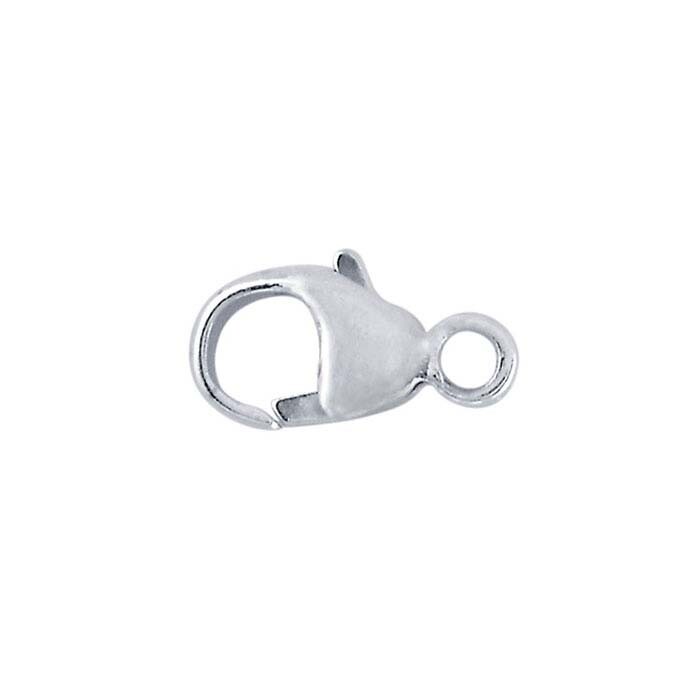 Sterling Silver Oval teardrop lobster clasp with closed ring 7.8mm x 3.8mm