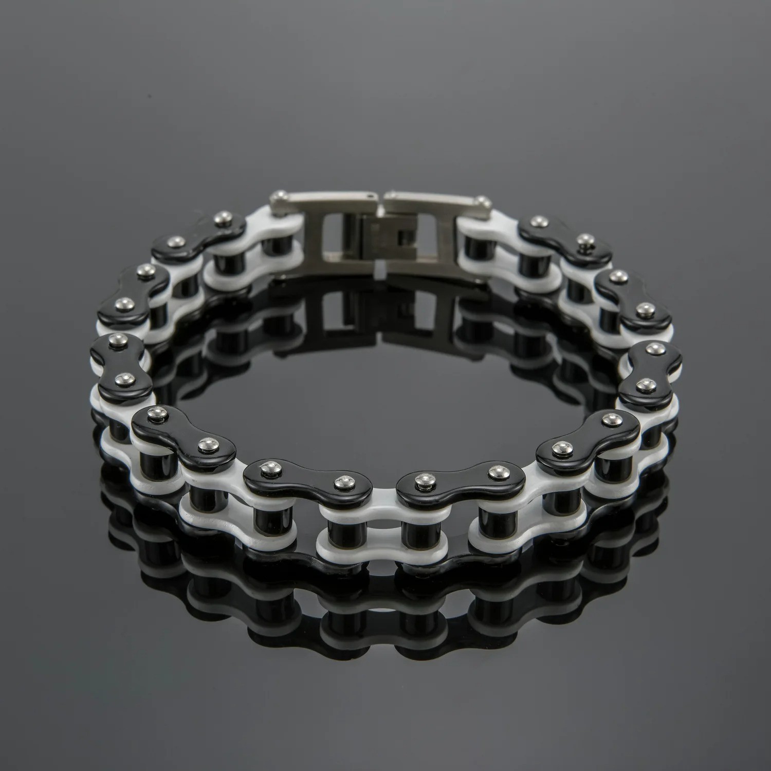 Stainless Steel 8.5 in Solid Motorcycle Bike Chain Design Bracelet Men’s Jewelry