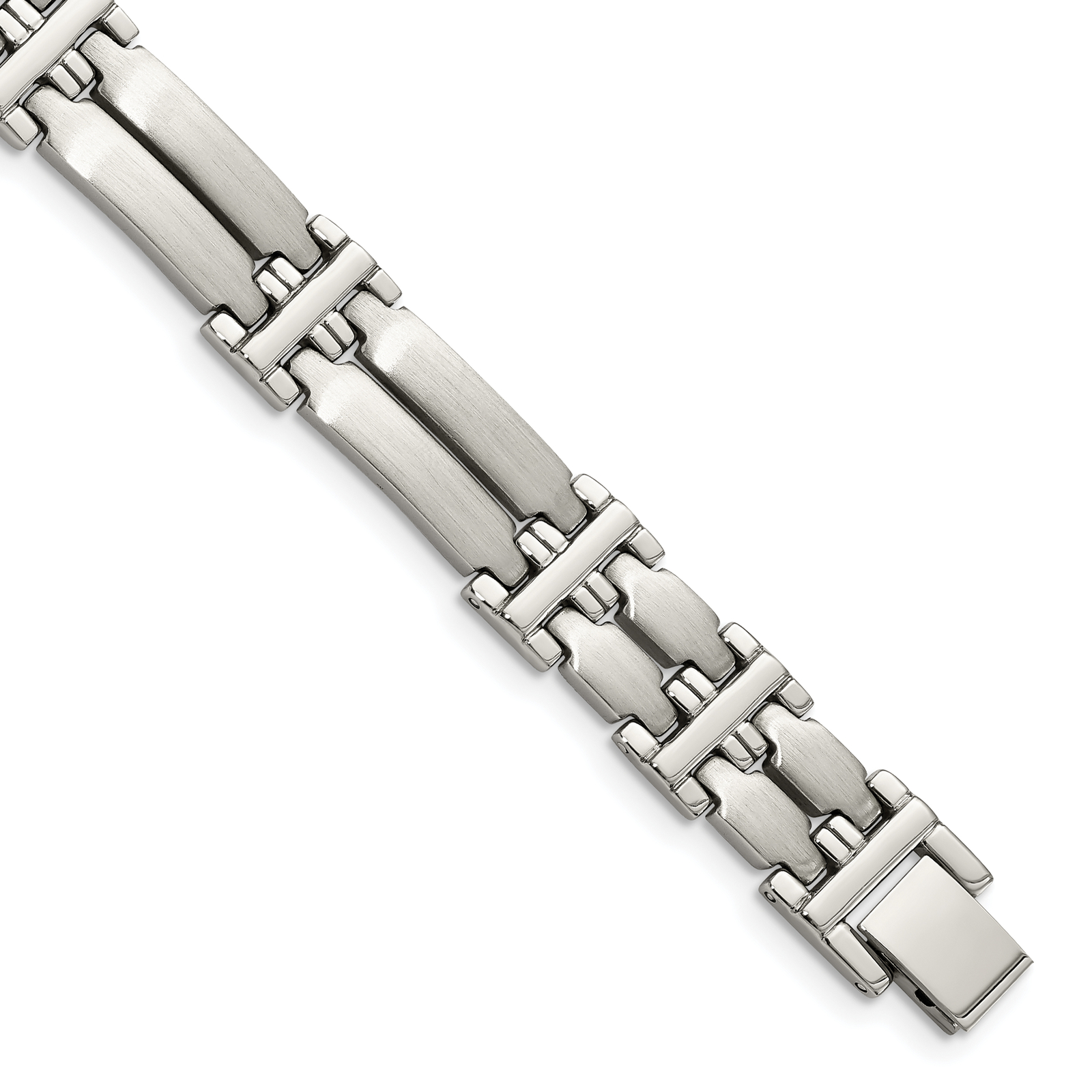Chisel Stainless Steel Brushed and Polished 8.5 inch Link Bracelet SRB1417