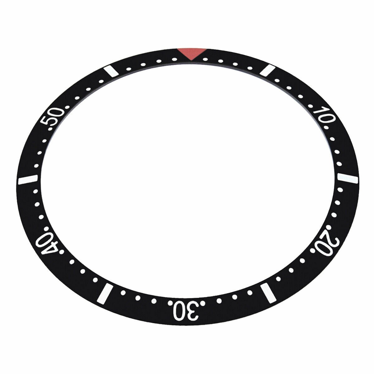 Black Red Triangle Replacement Bezel Insert 37.50mm x 30.50mm Diver Watch