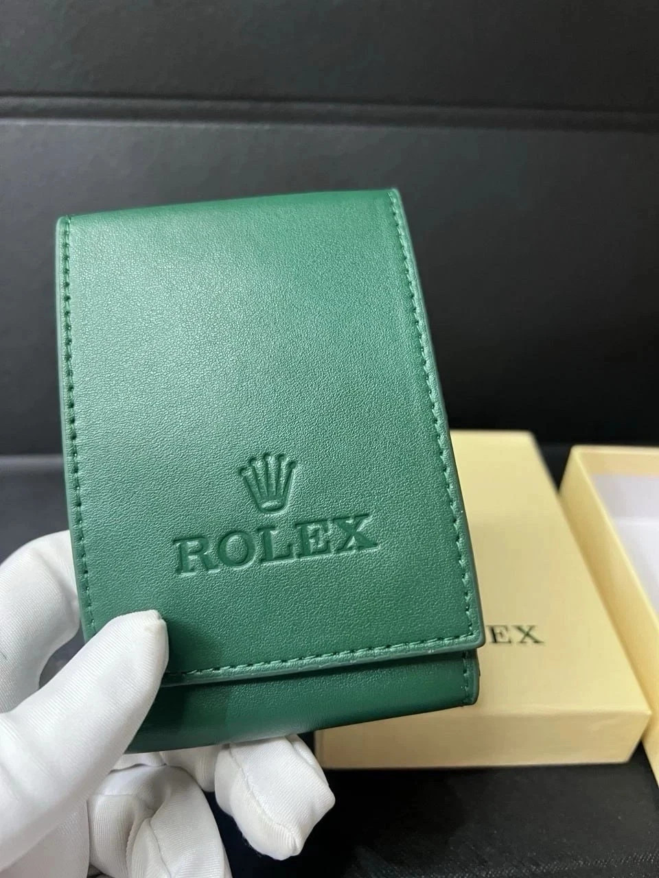 Rolex Case Leather Travel Pouch Service Center Premium Version-Gift For Watch