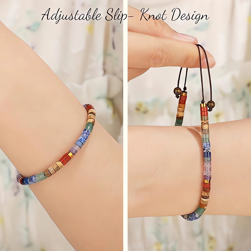 Natural Crystal Stone Bracelet Gemstone Beaded Dainty Handmade Healing Bracelet