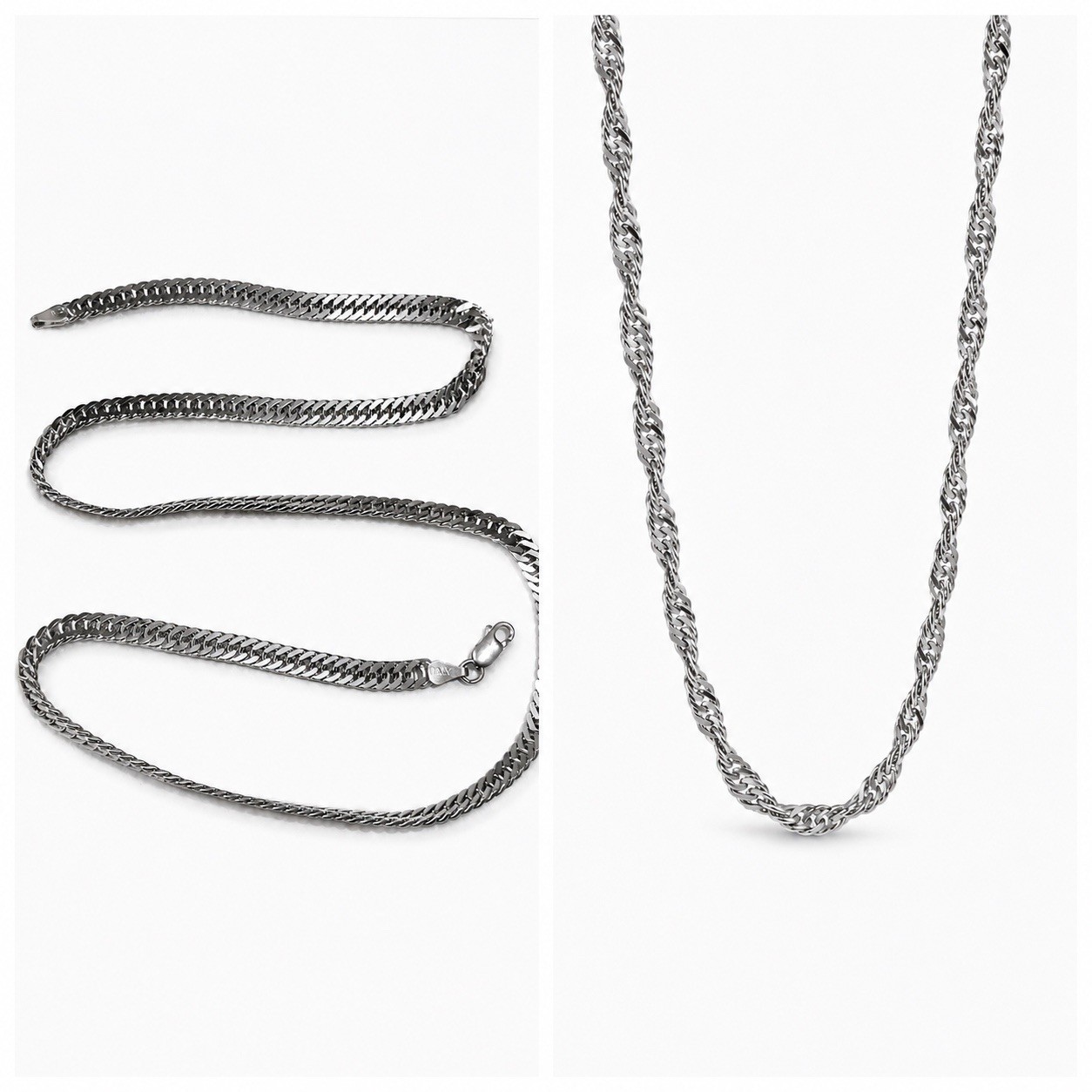 Tweisted Sterling Silver 30 Grams 22.5” Chain Made In Italy 5-6mm Wide