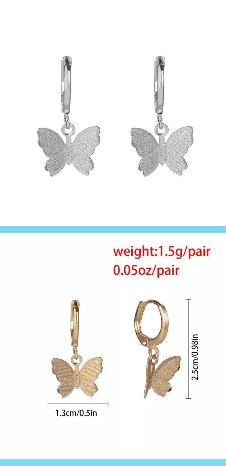 New Personality Wild Geometric Earrings Women’s Butterfly Simple Fashion Beauty