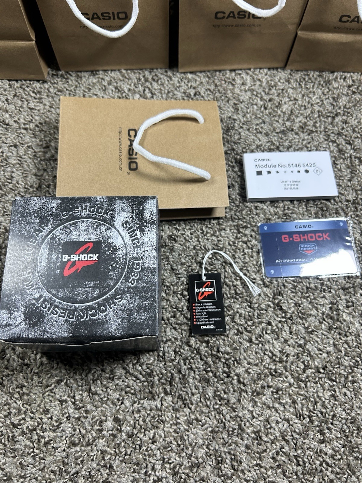 Casio G-SHOCK Analog & Digital Quartz Watch Orange Resin Strap 200m Box Papers