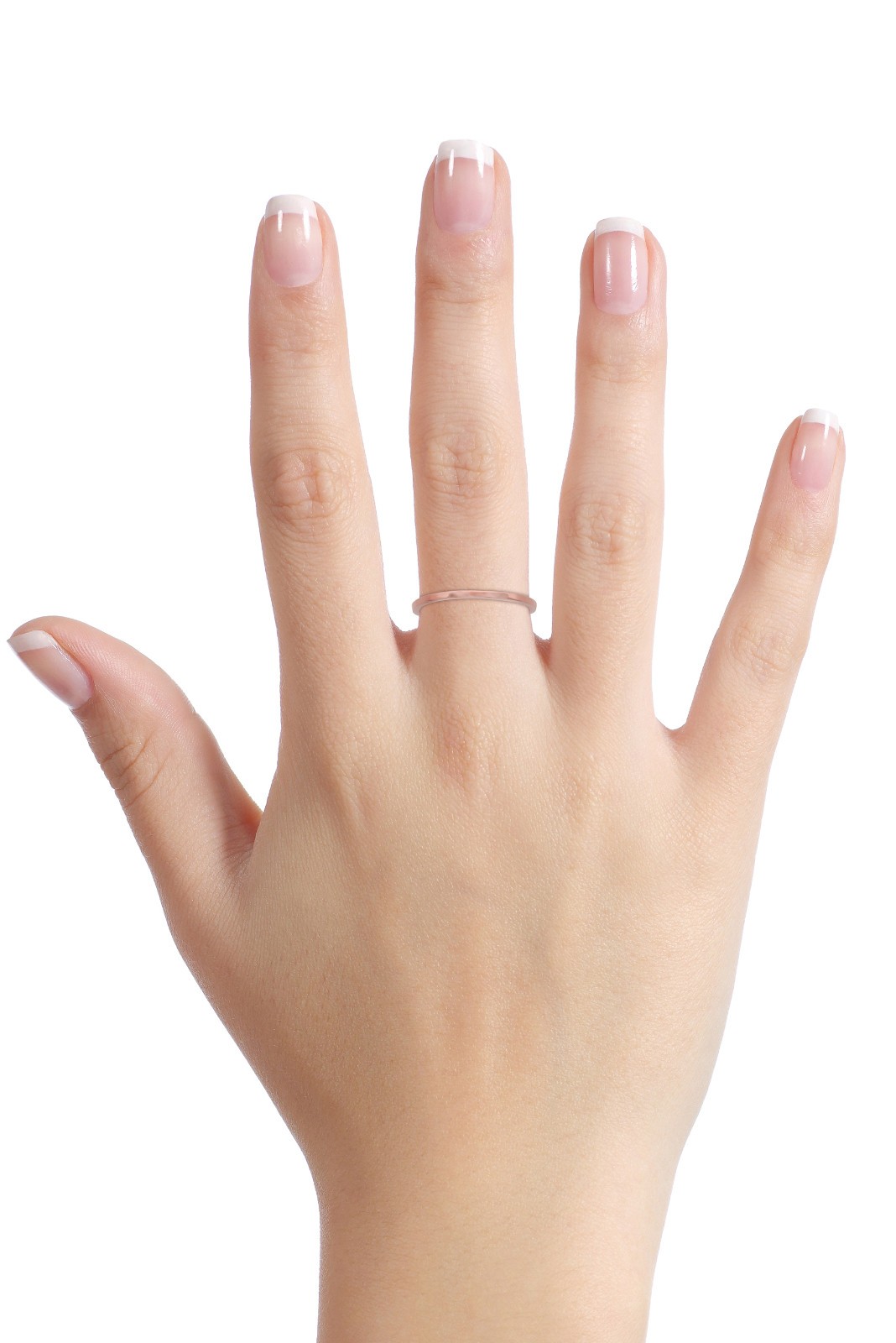 Solid 10K Rose Gold Hammered Ring 1mm Size 1 – 15 Thin Gold Ring Midi Stack Band
