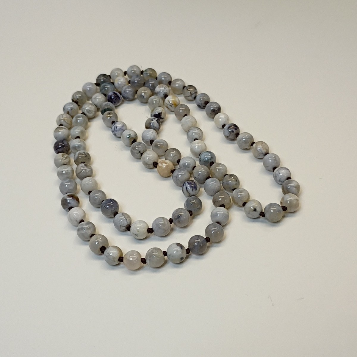 Natural Gemstone 33″ Hand Knotted Polished Bead No Clasp Necklace