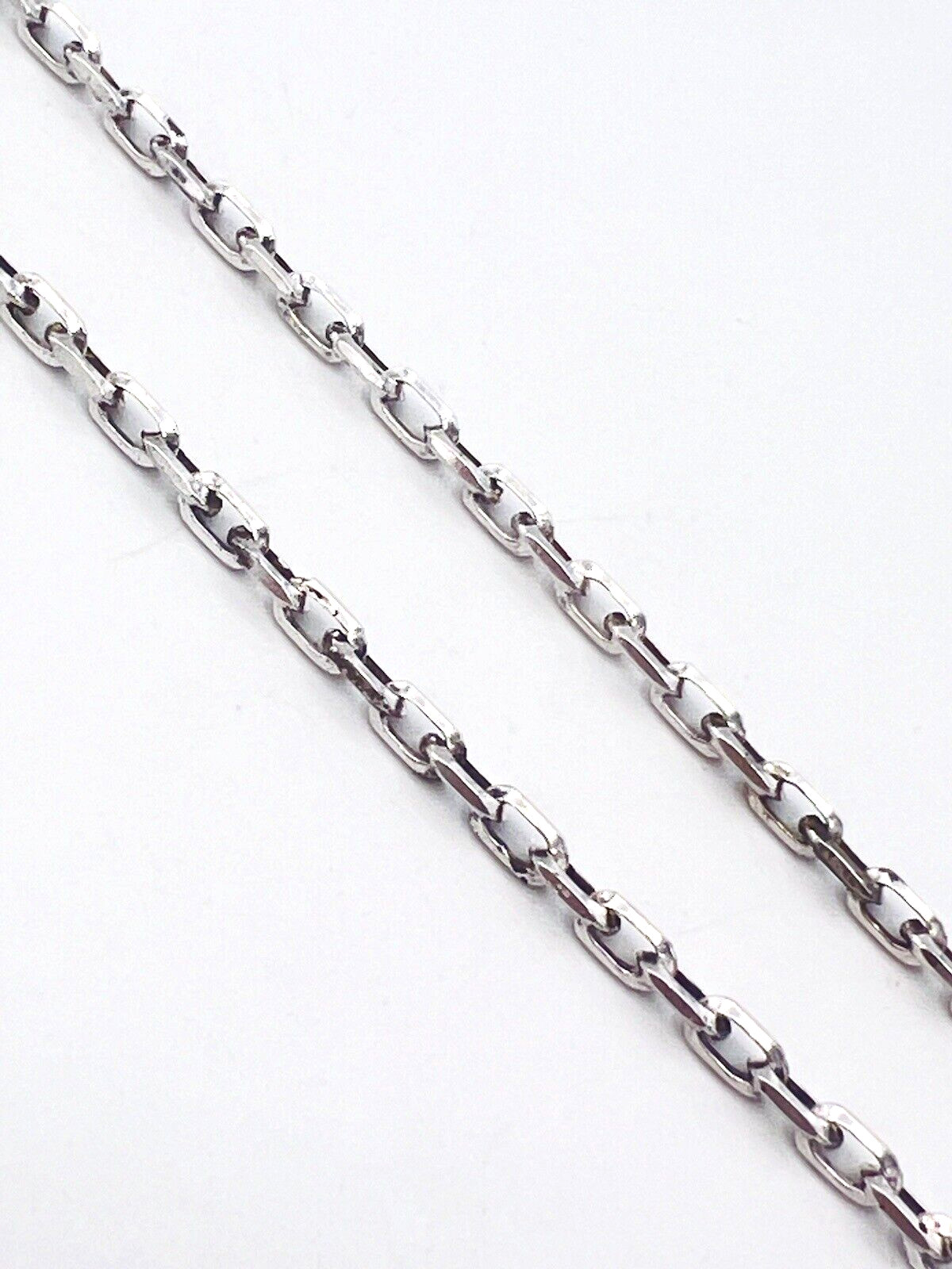 Signed Unoaerre Sterling Silver Rectangle Link Chain Necklace 8 gr