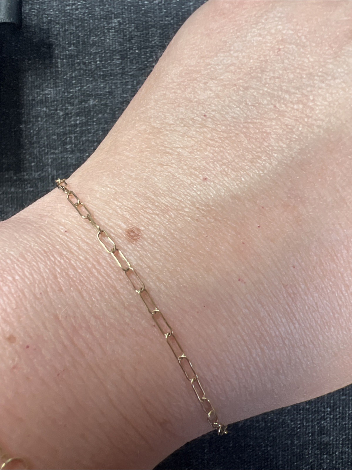 14 K Solid Gold Paperclip Style Bracelet Nwt