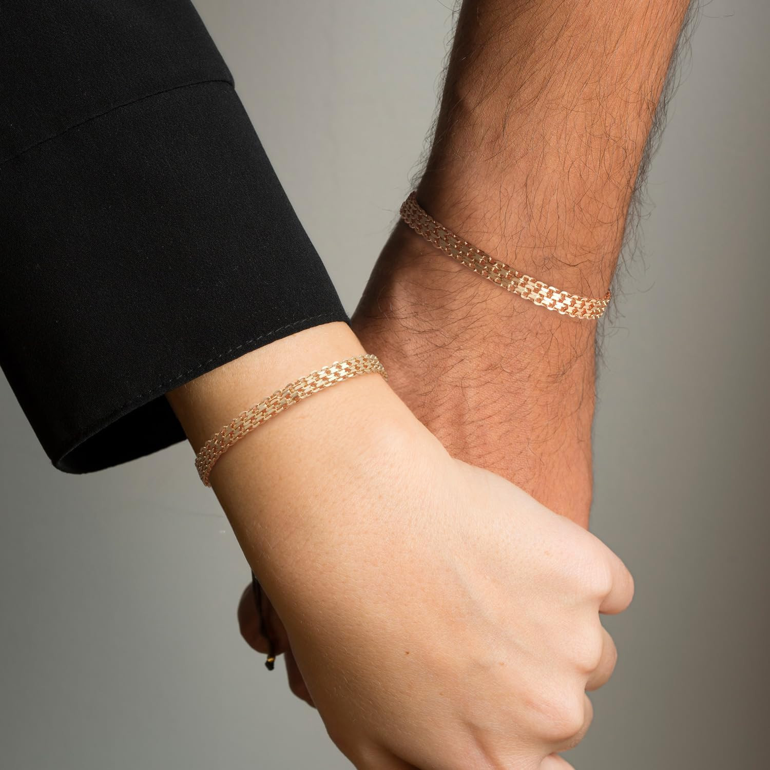 Dainty 14K Gold Mesh Chain Bracelets for Women & Men – Adjustable Size