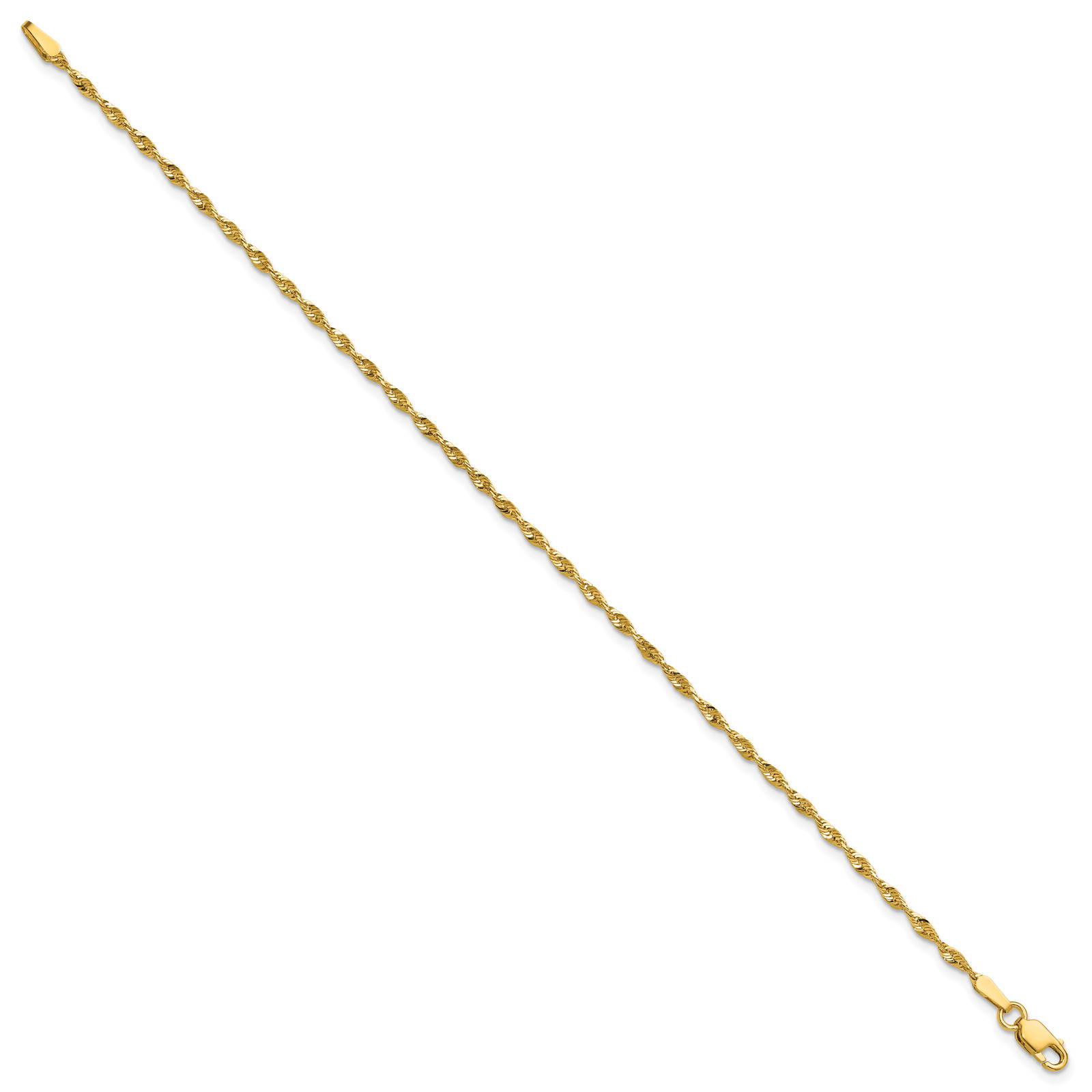 10k 1.8mm Extra-Light D/C Rope Chain Anklet 10EX014