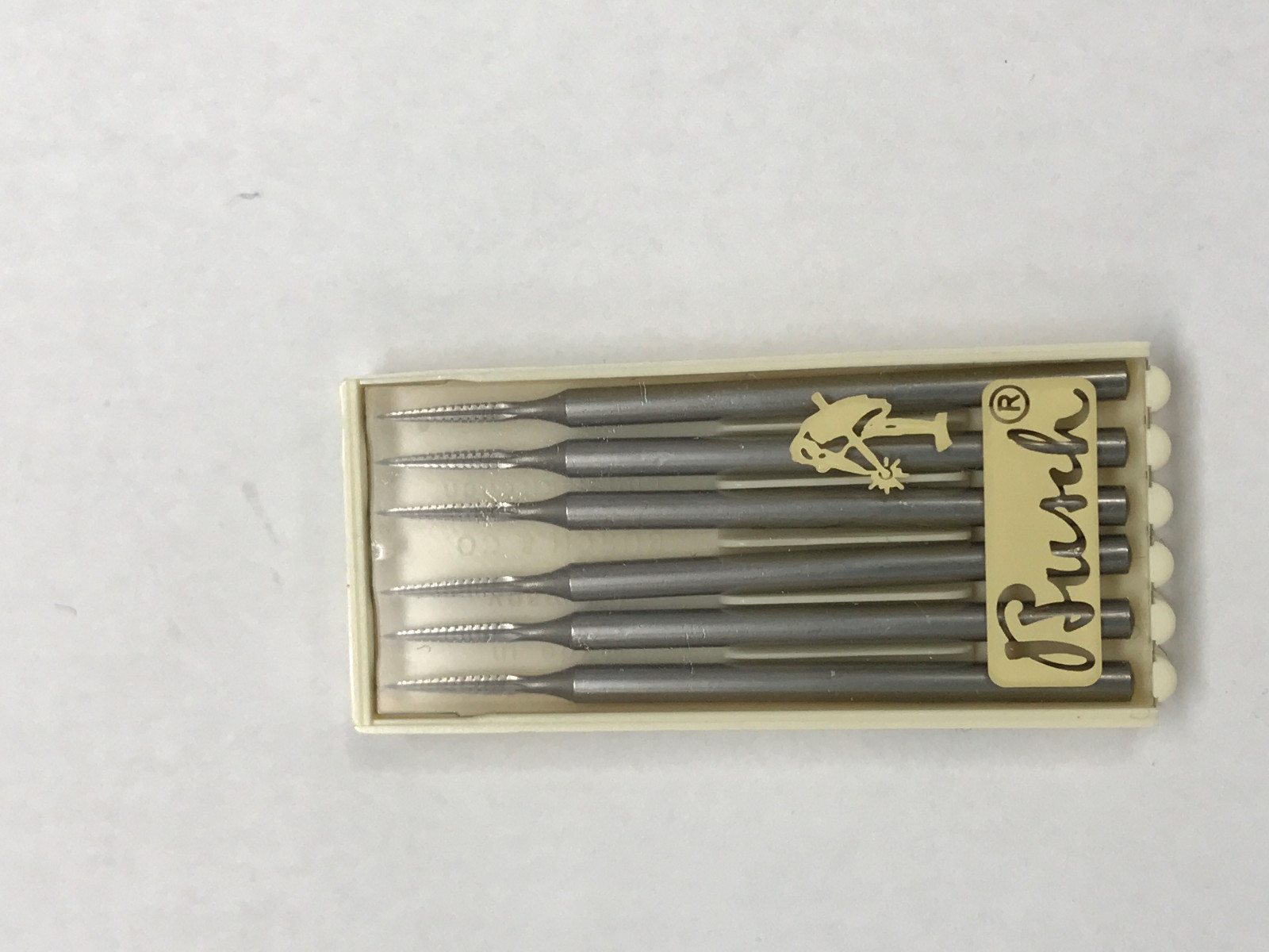 BUSCH BURS FIGURE FIG.256 KRAUSE BUR LONG FLAME POINT SIZE 1.0-1.2MM BOX of 6