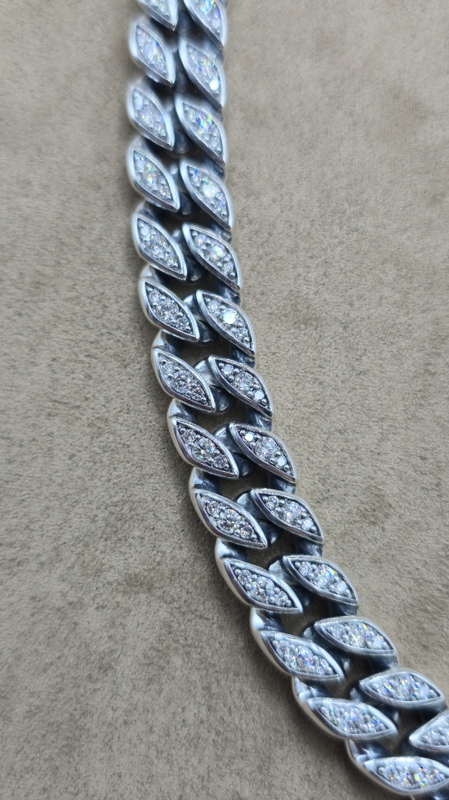 David Yurman Silver 11.5mm Pave Diamond Necklace 22″ $34,000… Lowest Price