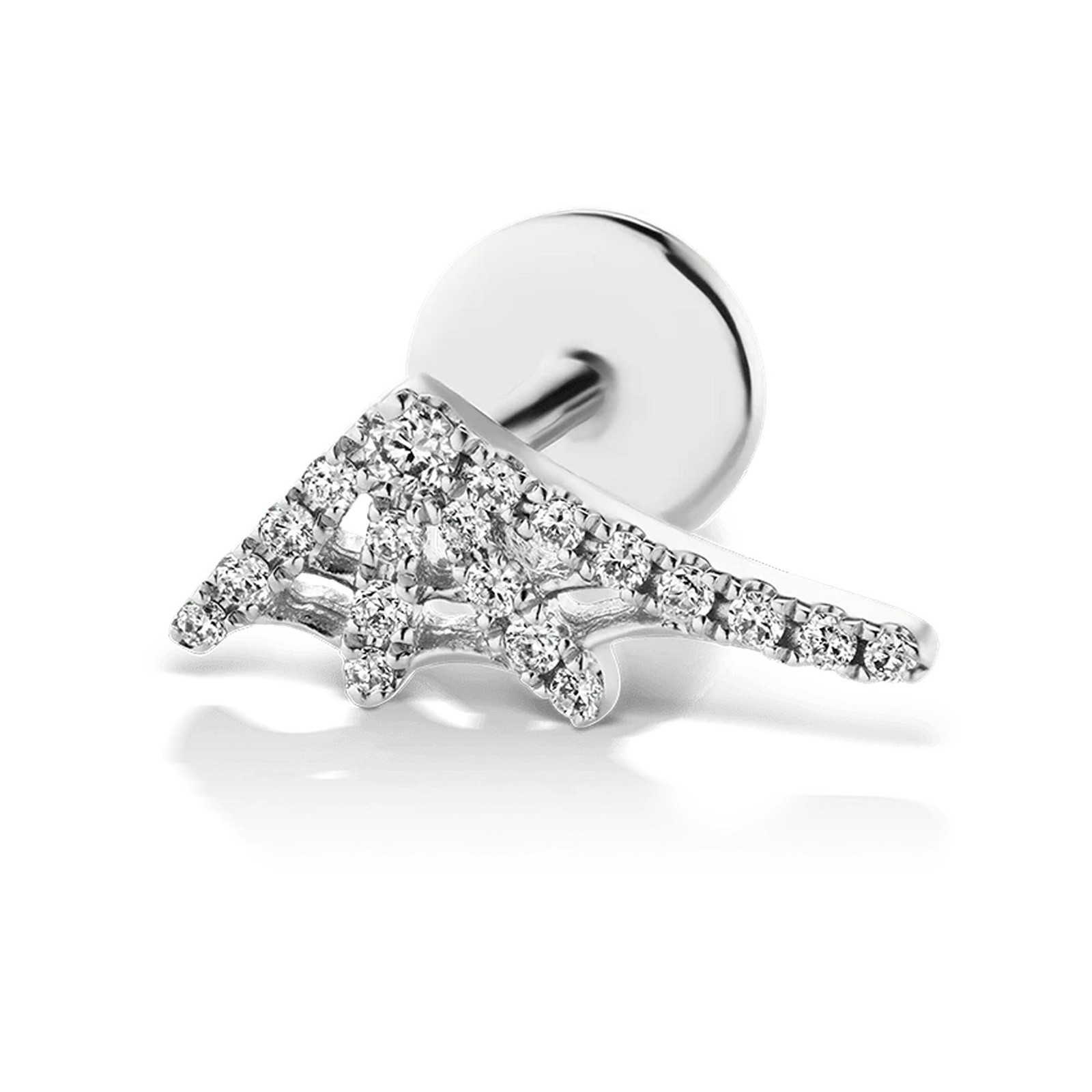 925 Sterling Silver Moissanite Spiderweb Helix Cartilage Stud Earring