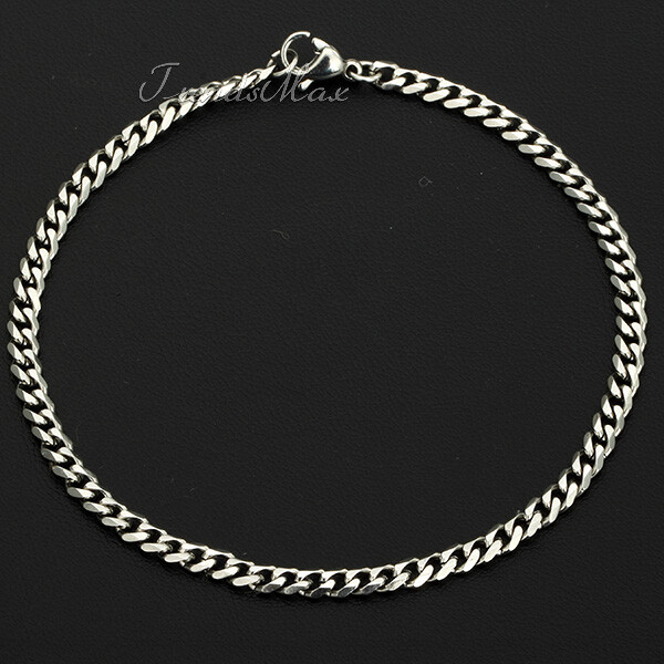 3MM Stainless Steel Curb Chain Anklet/Ankle Bracelet 8″ 9″ 10″ 11″