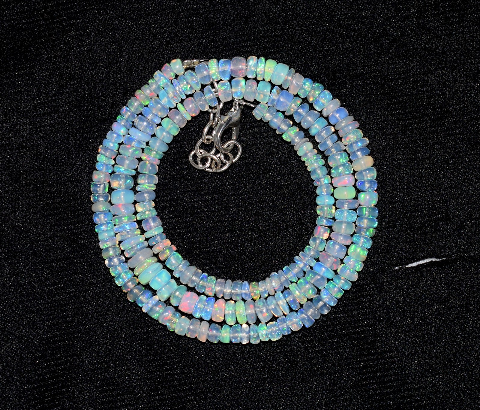 16″ Natural Ethiopian Welo Fire Opal Beads Necklace Genuine Opal Gemstone AF0296