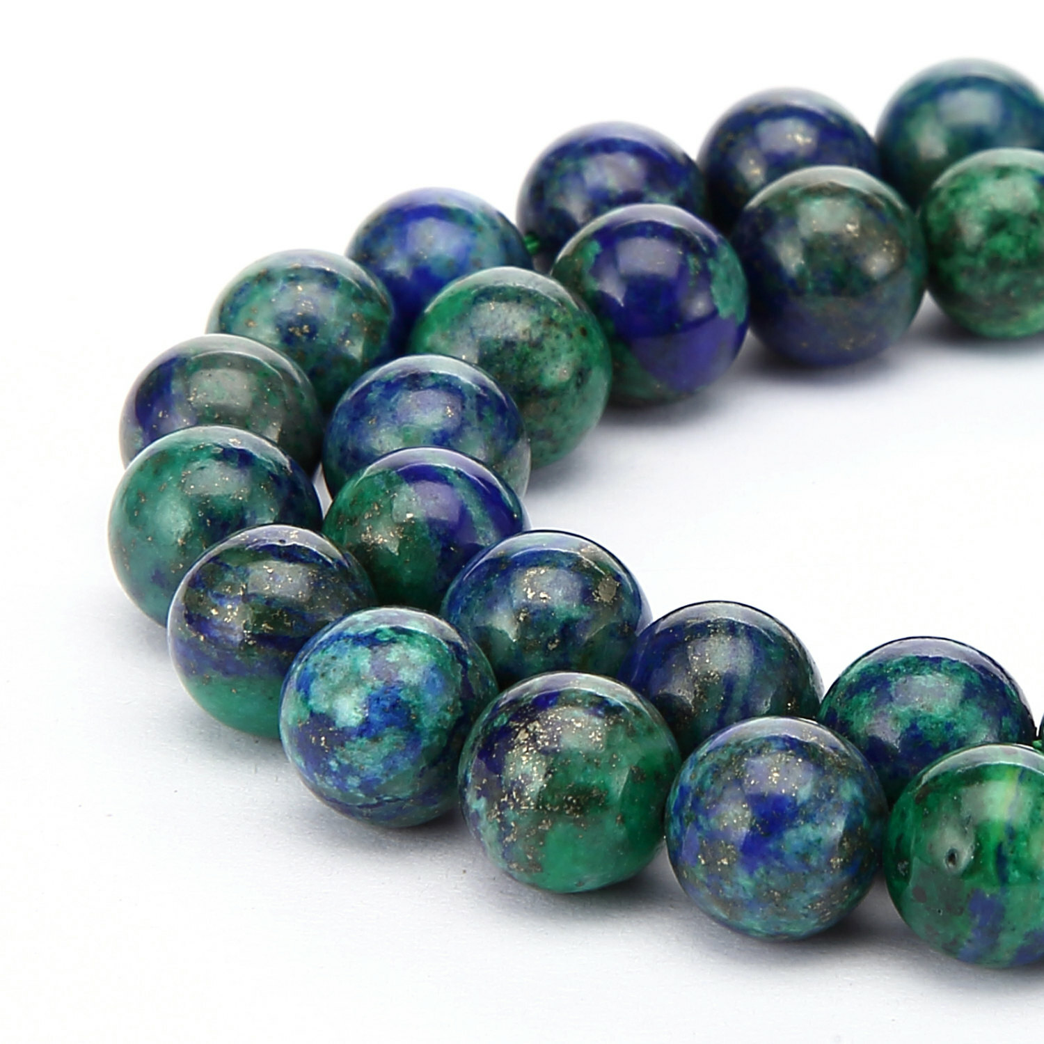 Chrysocolla Smooth Round Beads 2mm 4mm 6mm 8mm 10mm 12mm 15.5″ Strand