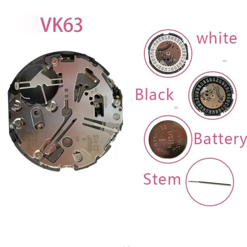 Genuine Seiko VK63A Chronograph Movement Japan VK63 Mecha-Quartz Watch Mod Kit