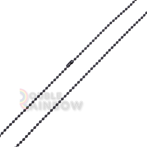 C21 20-30″Stainless Steel Black MILITARY Dog tag Ball bead chain Necklace link