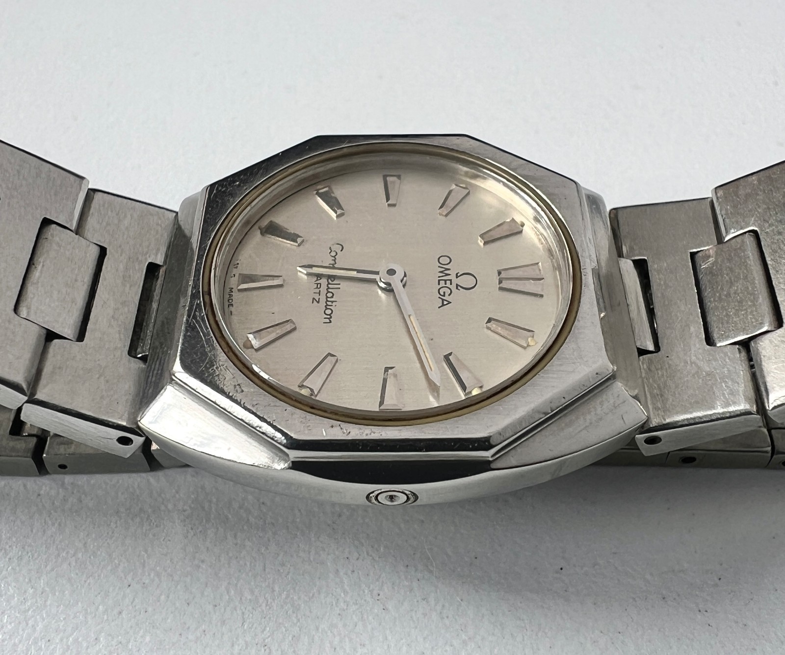OMEGA Constellation Quartz Watch Vintage Ladys Swiss Made Gray Dial 595.0007