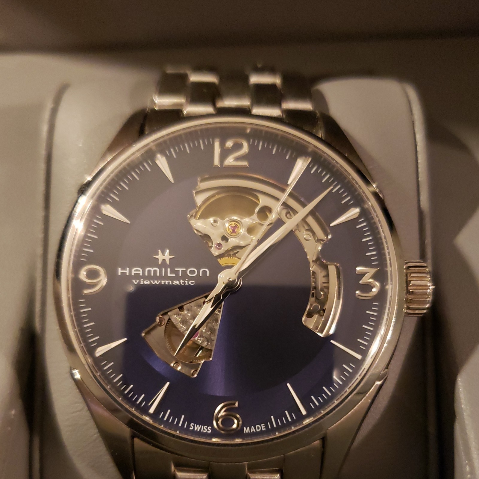 HAMILTON Jazzmaster Open Heart H32705141 Automatic Blue Dial Men’s Watch