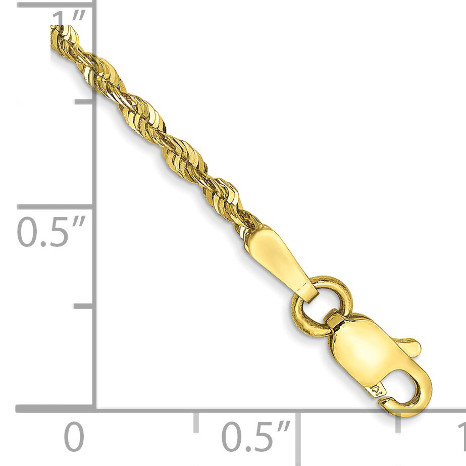 10k 1.8mm Extra-Light D/C Rope Chain Anklet 10EX014