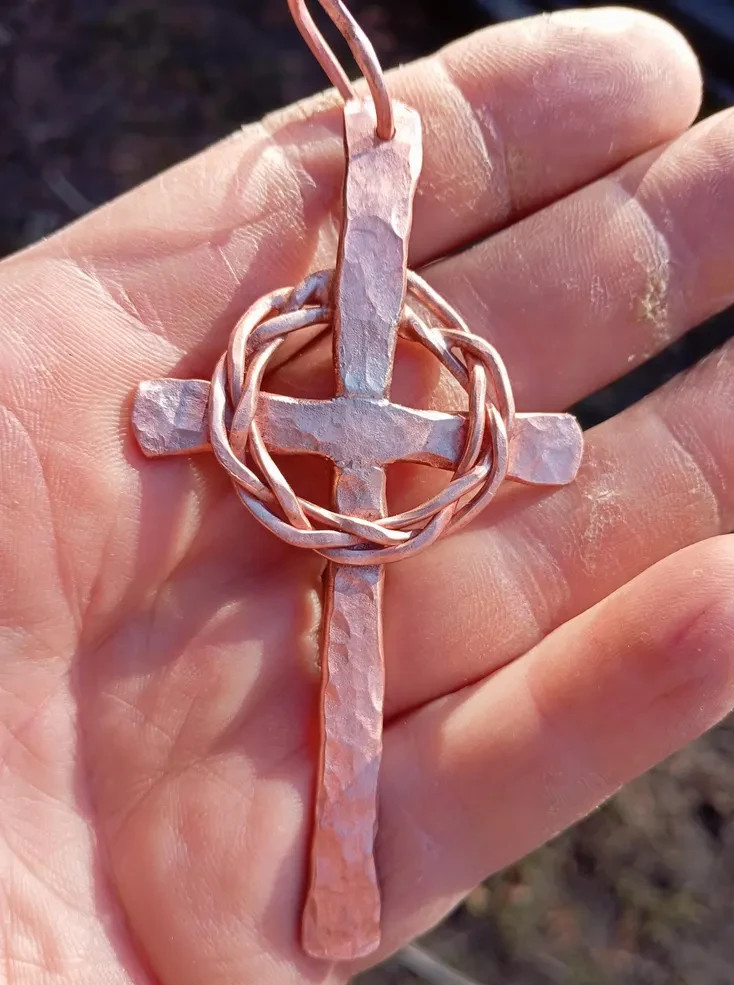 1 Pc Pure Copper Healing Cross Pendant, Ank Locket, Jewelry, Spiritual Kriya