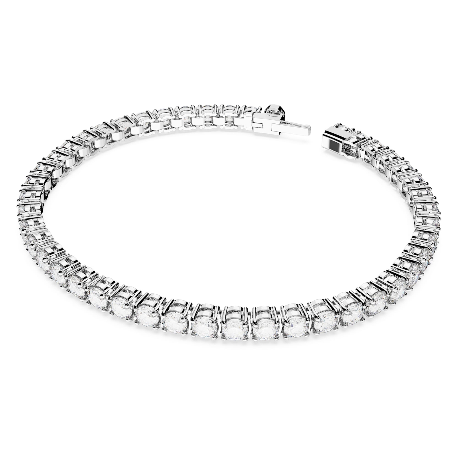 Swarovski Matrix Tennis Bracelet Round Cut White Rhodium Plated Medium 5648937